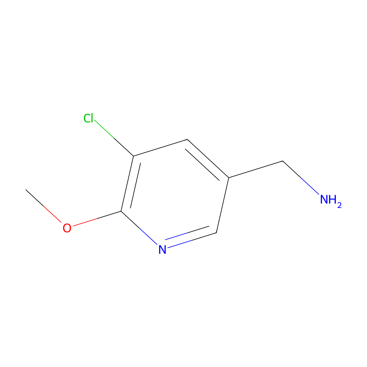 (5-Chloro-6-methoxypyridin-3-YL)methanamine molecular structure, CAS 1196155-48-2