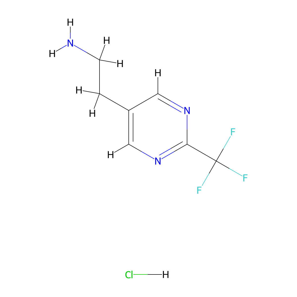2-(2-(Trifluoromethyl)pyrimidin-5-YL)ethanamine hydrochloride molecular structure, CAS 1196155-53-9