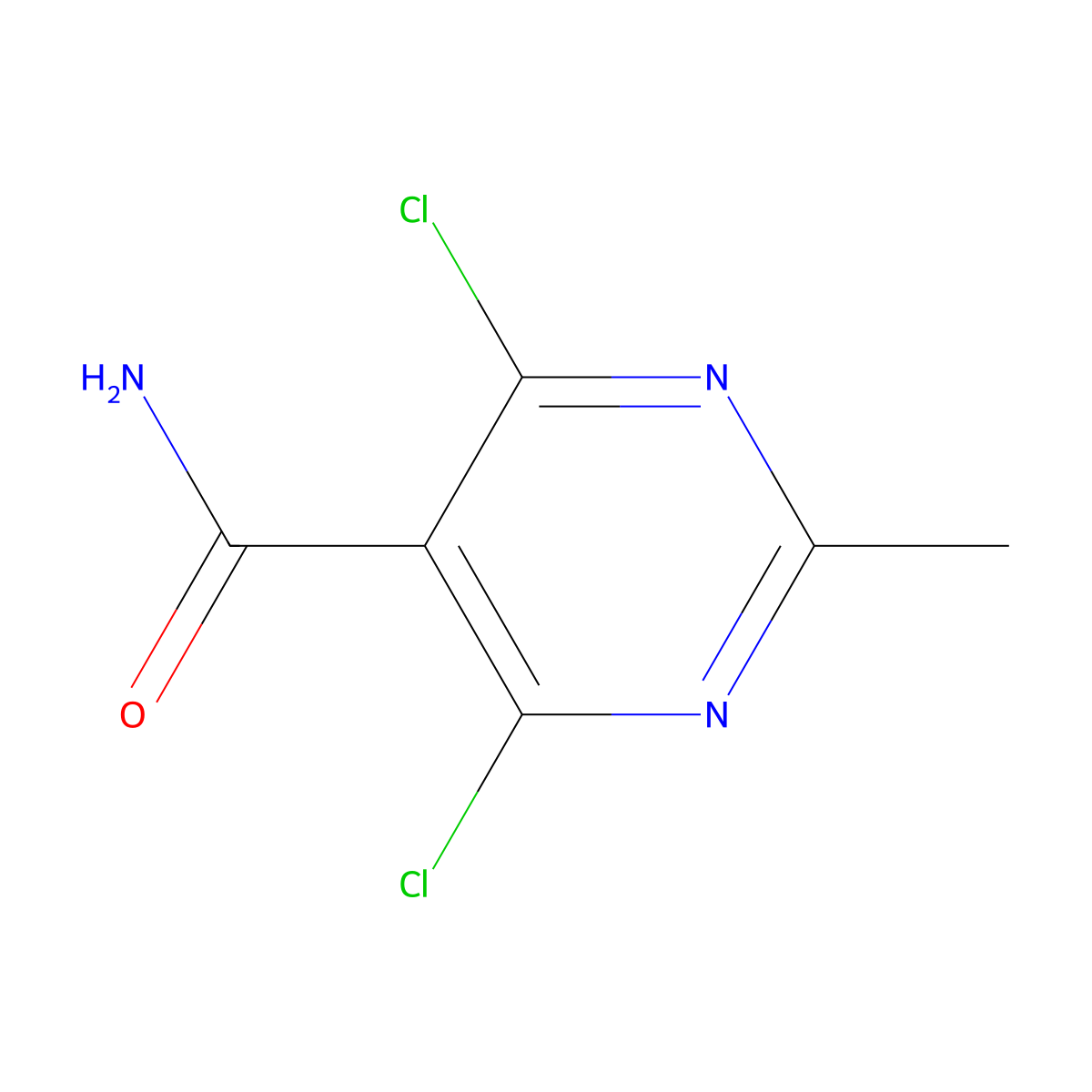 4,6-Dichloro-2-methylpyrimidine-5-carboxamide molecular structure, CAS 1196155-60-8