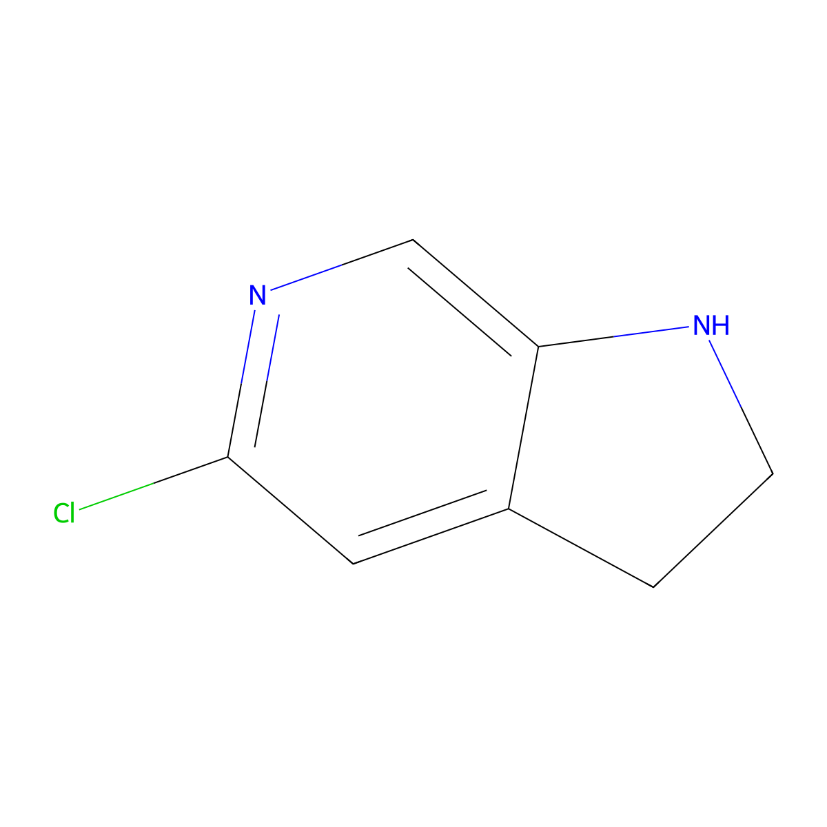 5-Chloro-2,3-dihydro-1H-pyrrolo[2,3-C]pyridine molecular structure, CAS 1196155-89-1