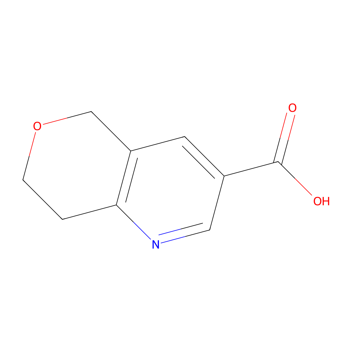 5H,7H,8H-pyrano(4,3-b)pyridine-3-carboxylic acid molecular structure, CAS 1196155-91-5