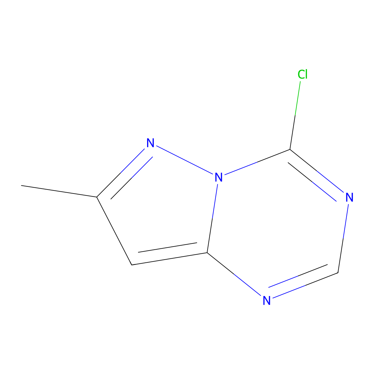 4-Chloro-7-methylpyrazolo(1,5-a)(1,3,5)triazine molecular structure, CAS 1196155-93-7