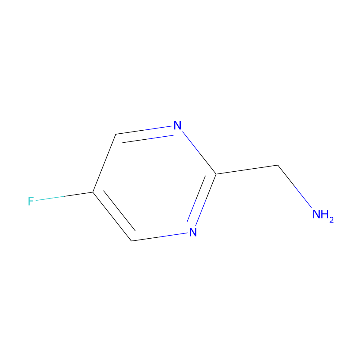 (5-Fluoropyrimidin-2-YL)methanamine molecular structure, CAS 1196155-99-3