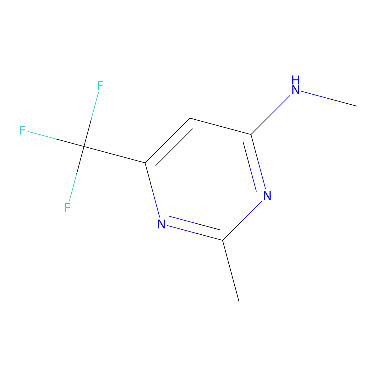 6-(Trifluoromethyl)-N,2-dimethylpyrimidin-4-amine molecular structure, CAS 1196156-12-3
