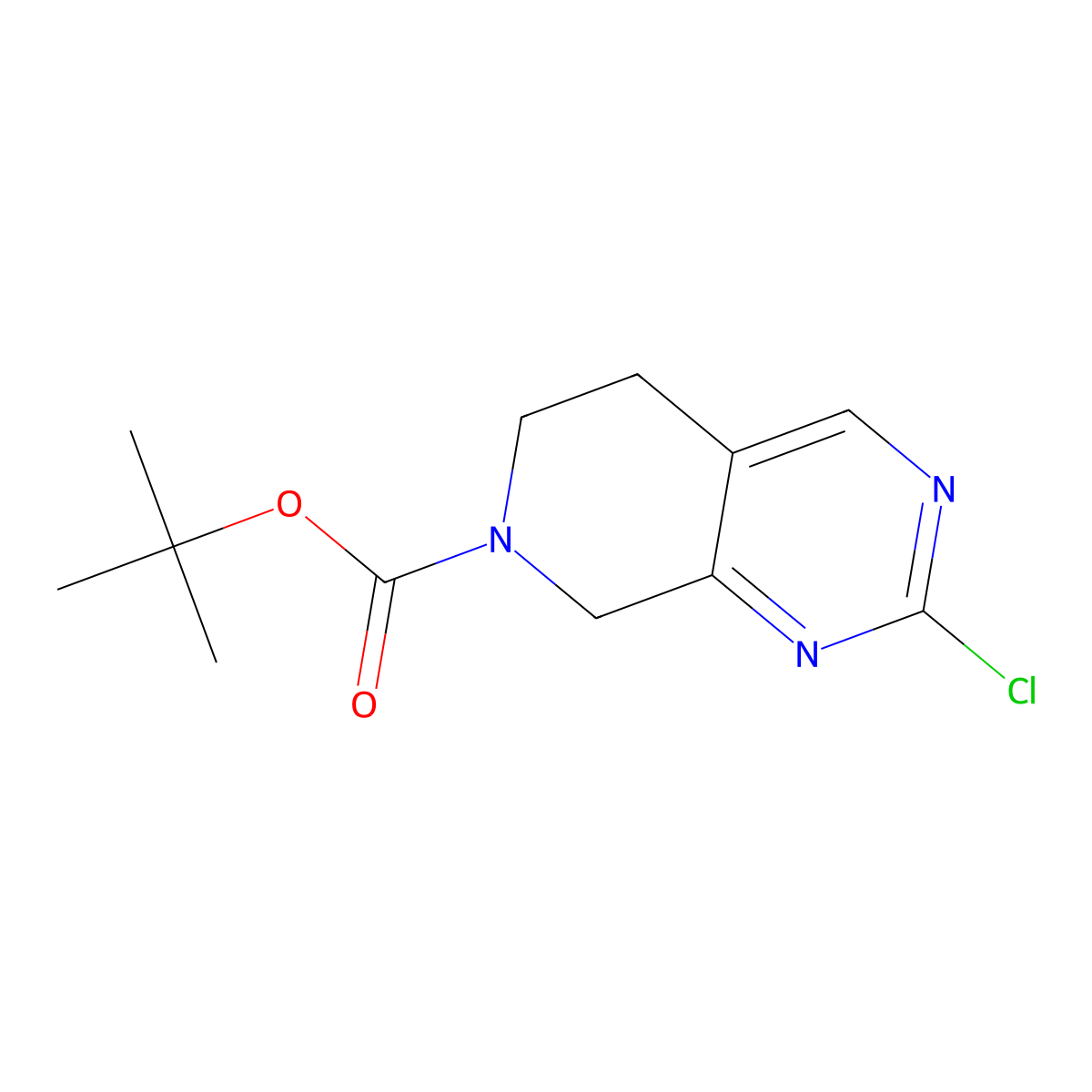 7-Boc-2-chloro-5,6,7,8-tetrahydropyrido[3,4-d]pyrimidine molecular structure, CAS 1196156-15-6