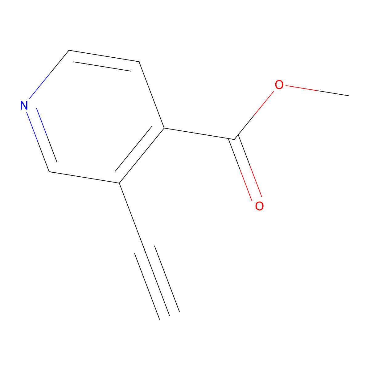 Methyl 3-ethynylpyridine-4-carboxylate molecular structure, CAS 1196156-21-4