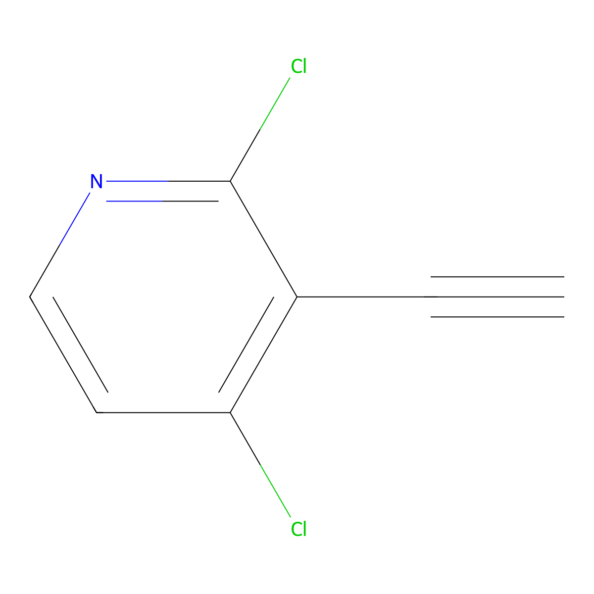 2,4-Dichloro-3-ethynylpyridine molecular structure, CAS 1196156-25-8