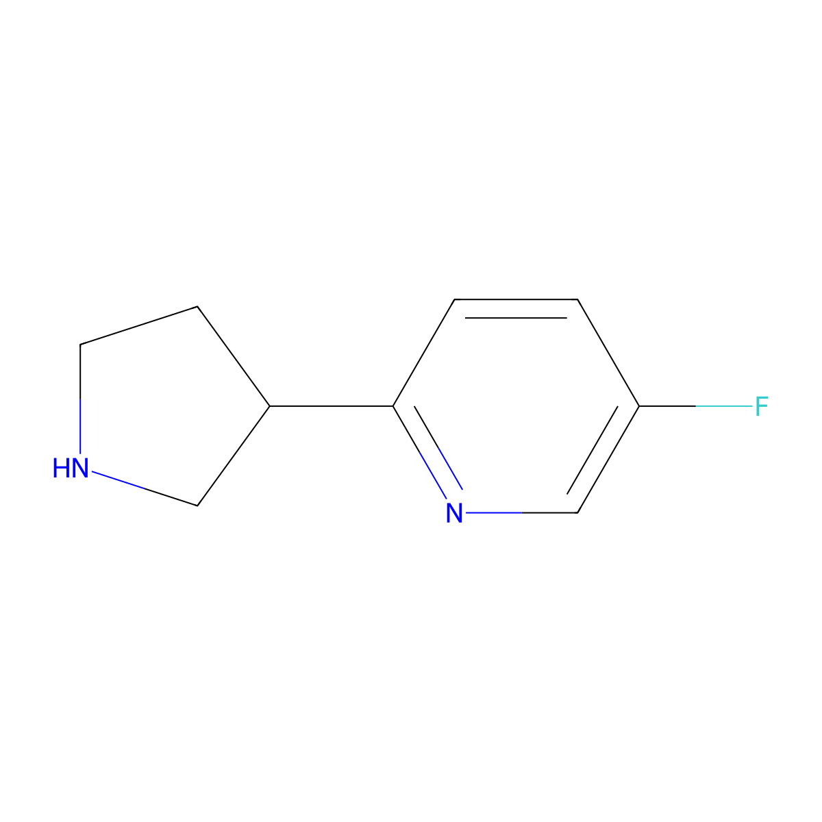 5-Fluoro-2-(pyrrolidin-3-YL)pyridine molecular structure, CAS 1196156-31-6