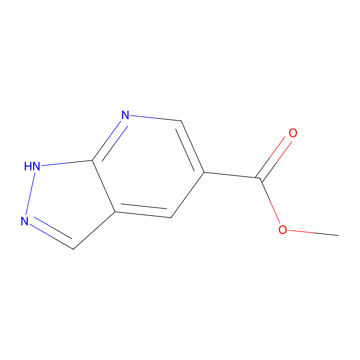 methyl 1H-pyrazolo[3,4-b]pyridine-5-carboxylate molecular structure, CAS 1196156-42-9