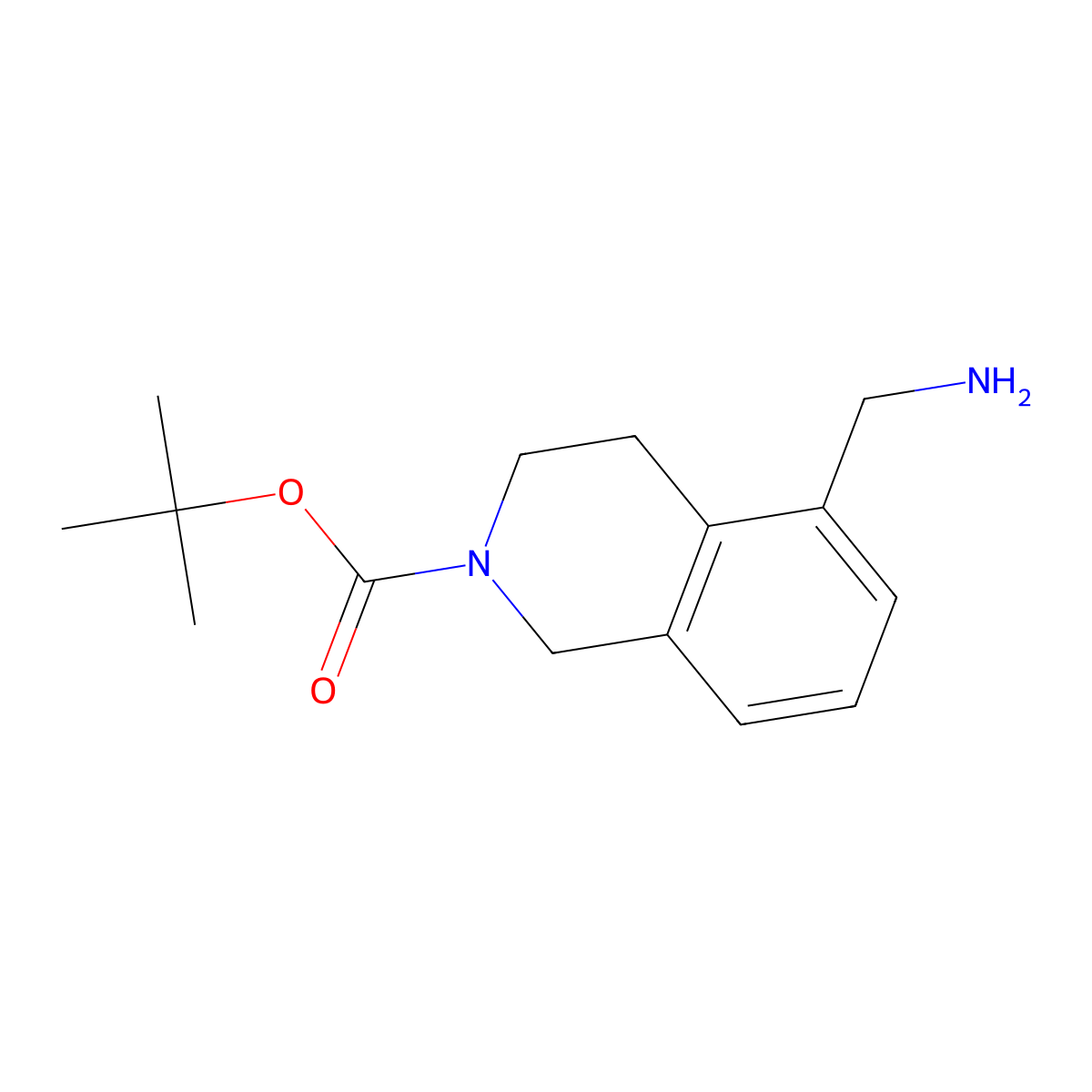 Tert-butyl 5-(aminomethyl)-1,2,3,4-tetrahydroisoquinoline-2-carboxylate molecular structure, CAS 1196156-49-6