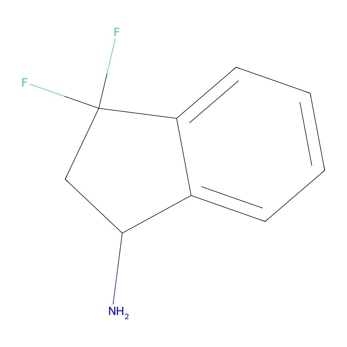 3,3-difluoro-2,3-dihydro-1H-inden-1-amine molecular structure, CAS 1196156-50-9