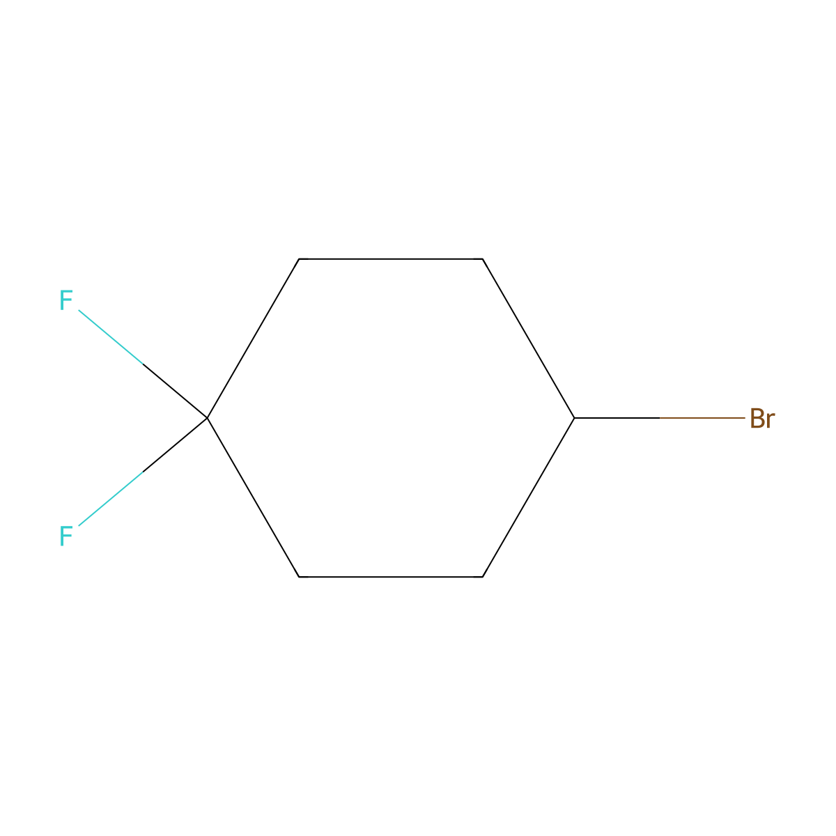 4-Bromo-1,1-difluorocyclohexane molecular structure, CAS 1196156-51-0