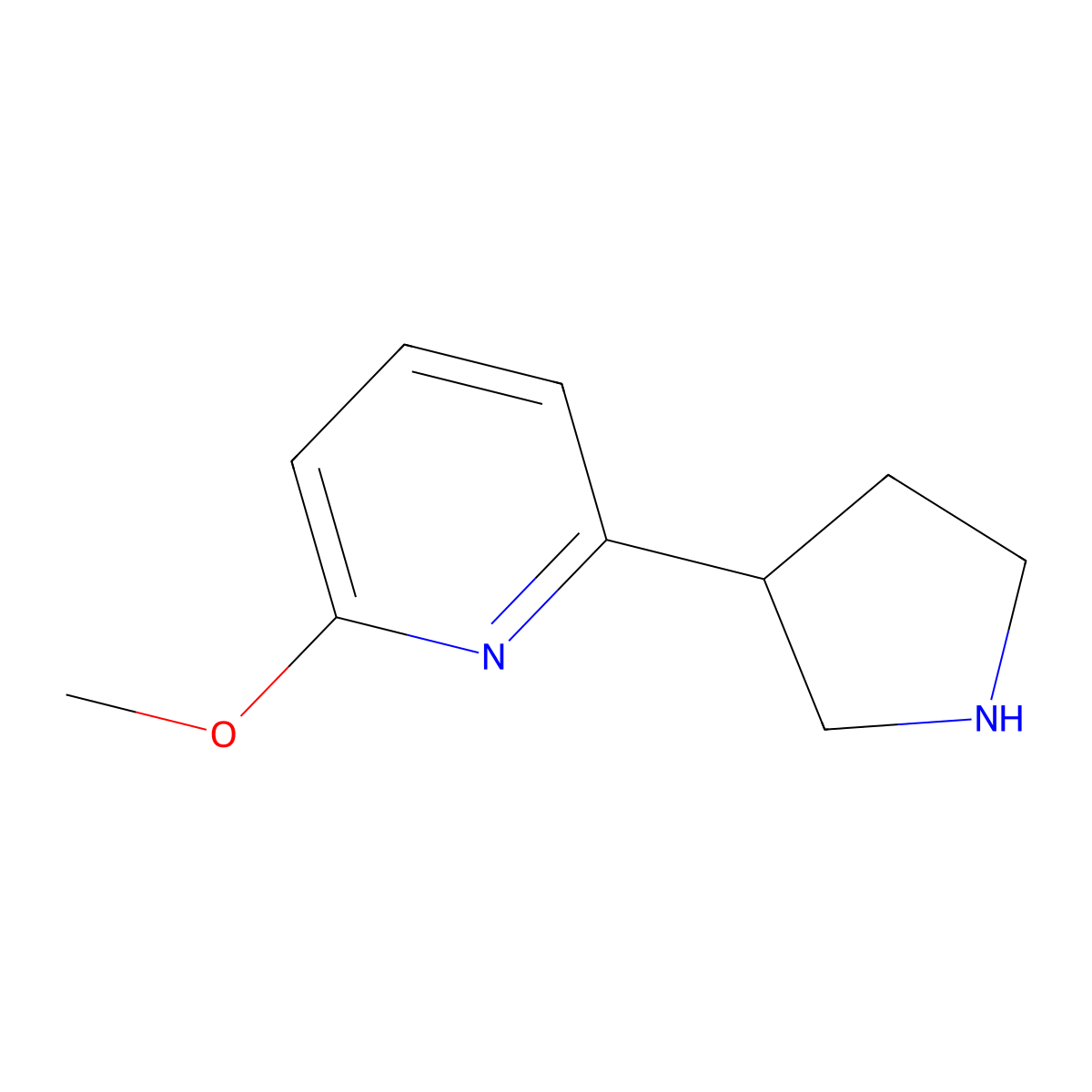 2-Methoxy-6-(pyrrolidin-3-YL)pyridine molecular structure, CAS 1196156-54-3