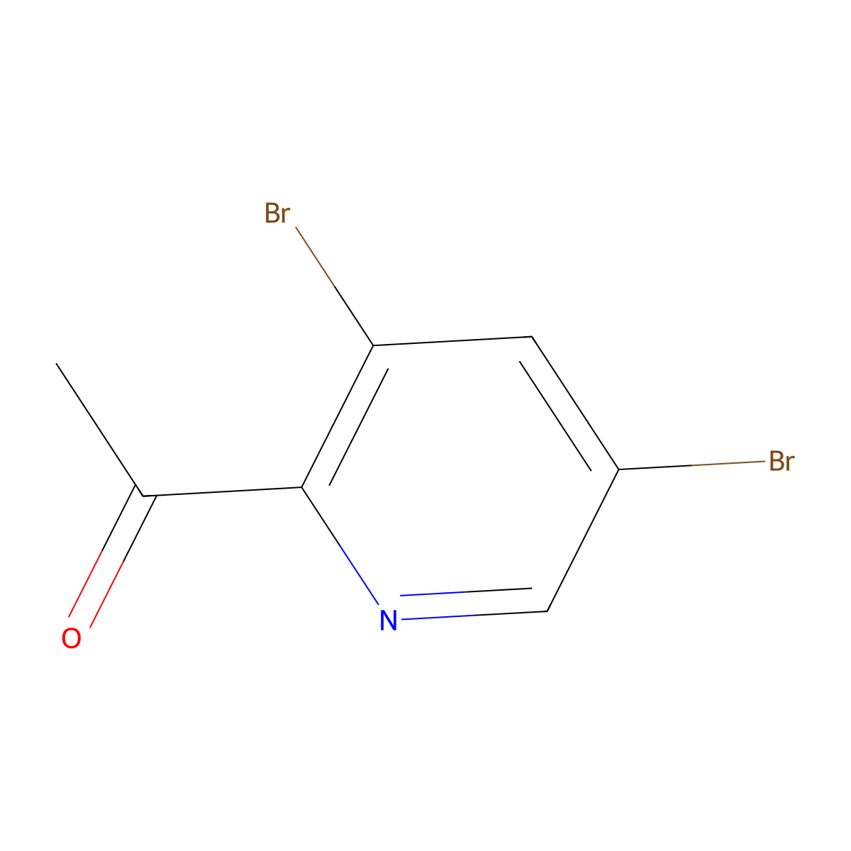 1-(3,5-Dibromopyridin-2-yl)ethanone molecular structure, CAS 1196156-57-6