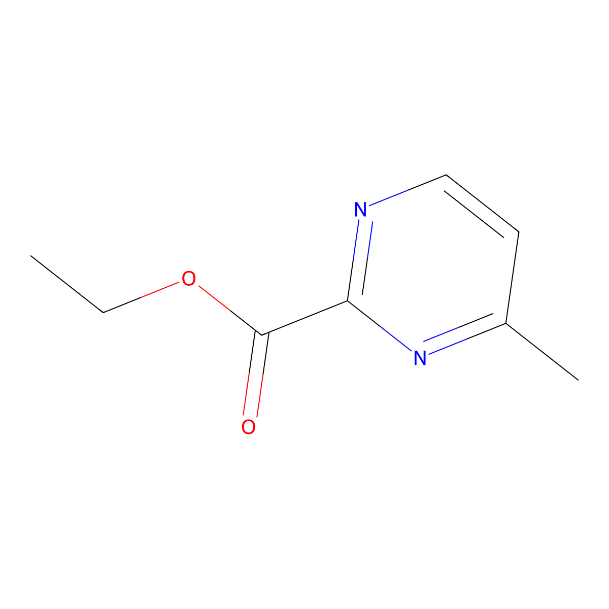 Ethyl 4-methylpyrimidine-2-carboxylate molecular structure, CAS 1196156-62-3