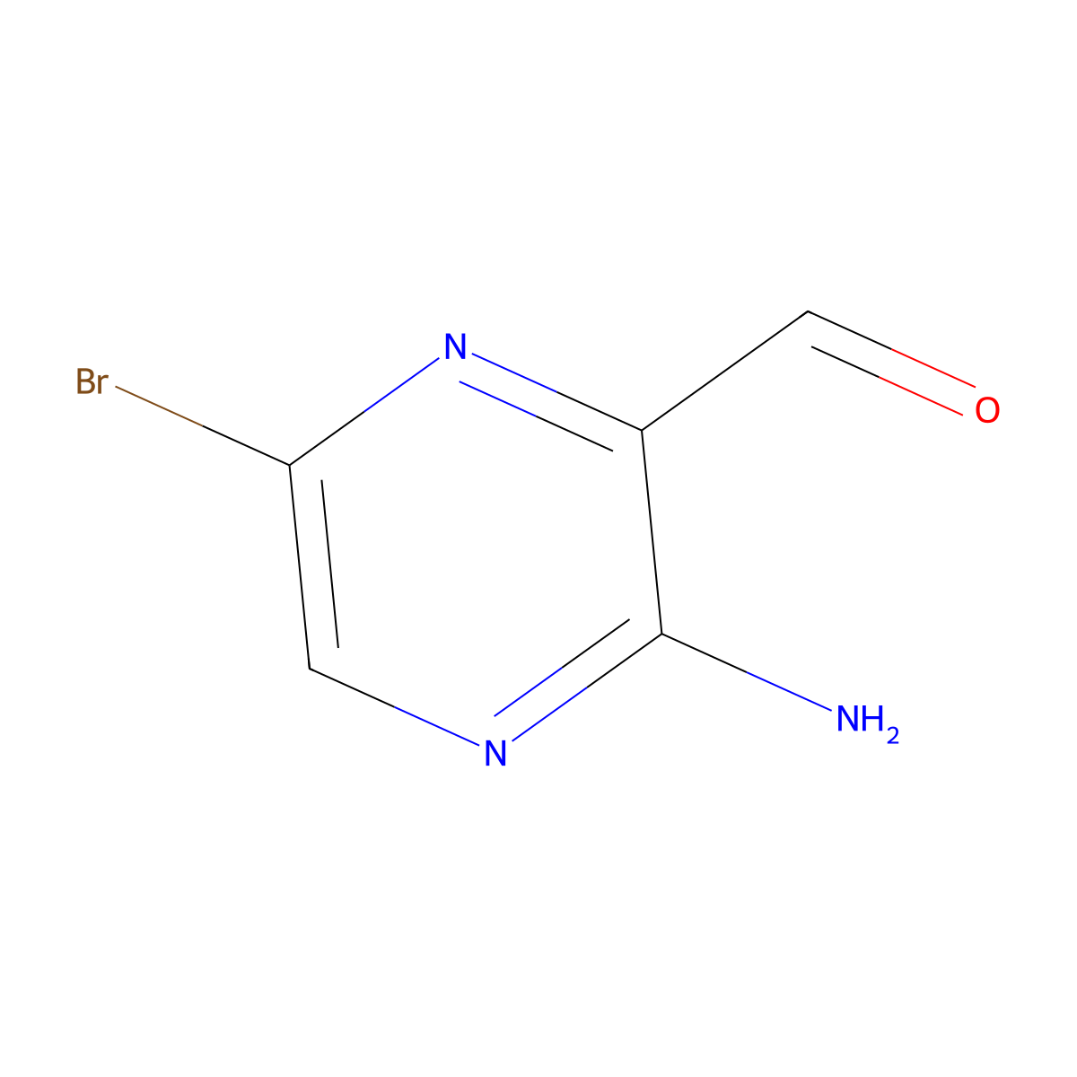 3-Amino-6-bromopyrazine-2-carbaldehyde molecular structure, CAS 1196156-63-4