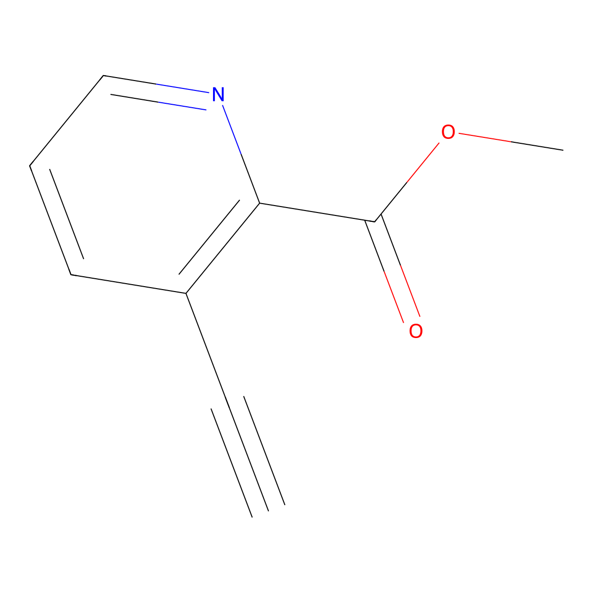 Methyl 3-ethynylpyridine-2-carboxylate molecular structure, CAS 1196156-66-7