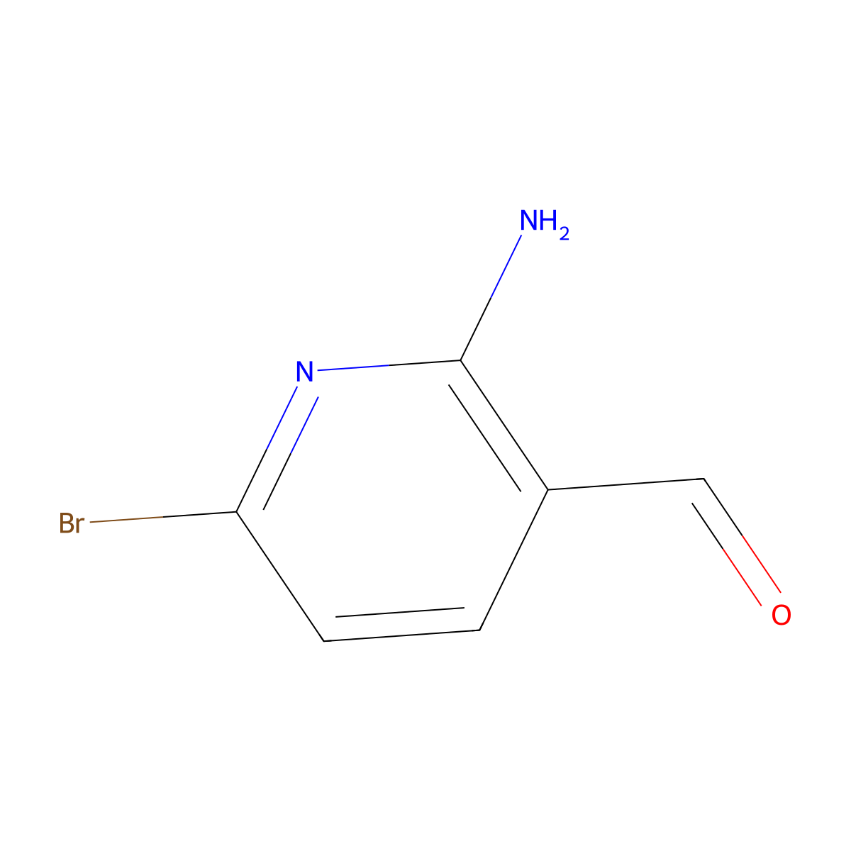 2-Amino-6-bromonicotinaldehyde molecular structure, CAS 1196156-67-8