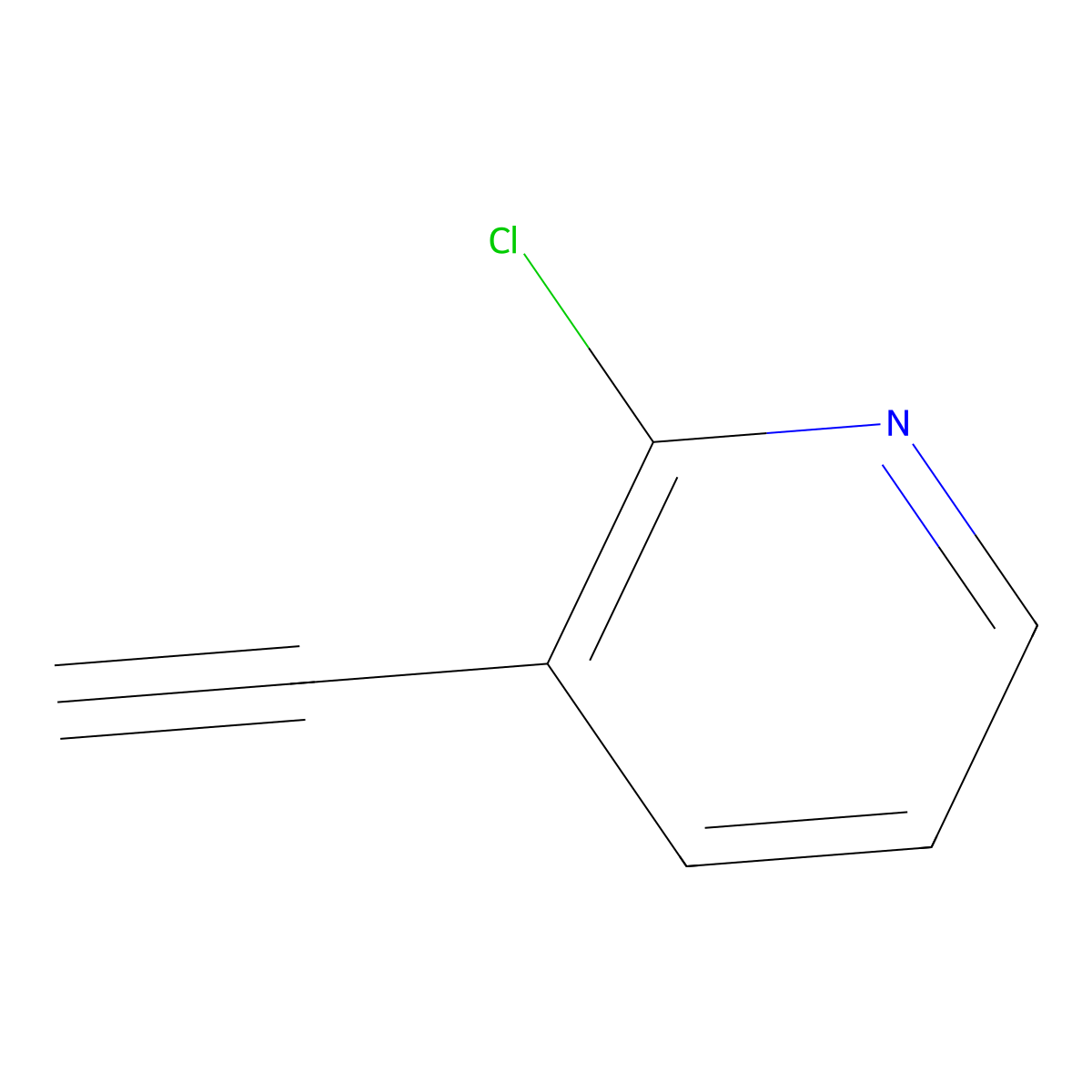 2-Chloro-3-ethynylpyridine molecular structure, CAS 1196156-69-0