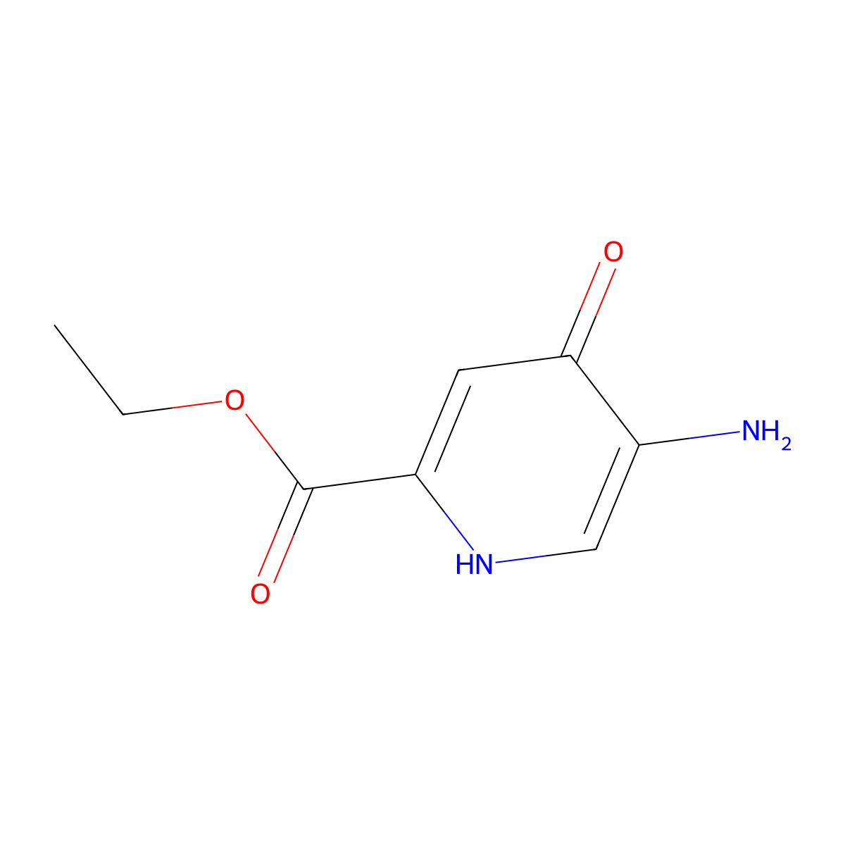 Ethyl 5-amino-4-hydroxypicolinate molecular structure, CAS 1196156-79-2