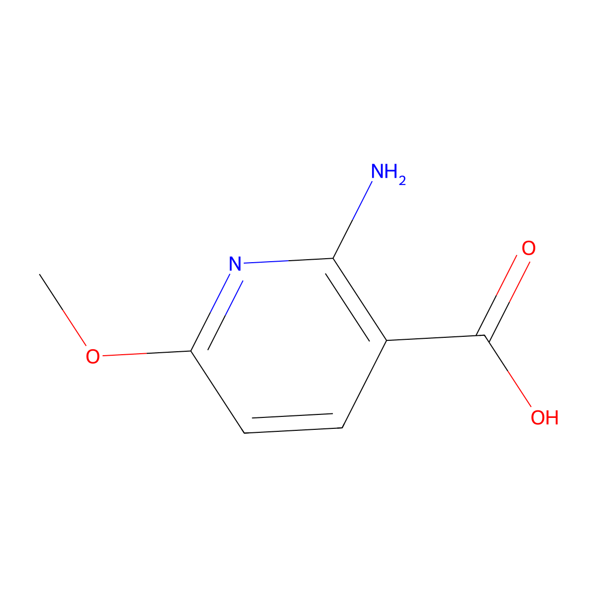 2-Amino-6-methoxypyridine-3-carboxylic acid molecular structure, CAS 1196156-84-9