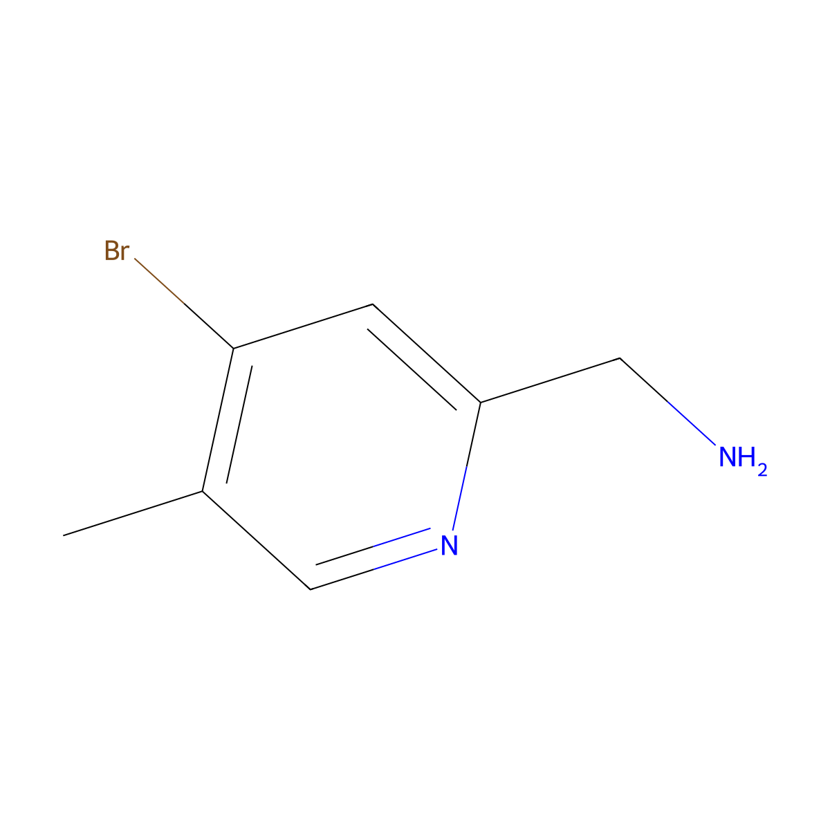 (4-Bromo-5-methylpyridin-2-yl)methanamine molecular structure, CAS 1196156-91-8