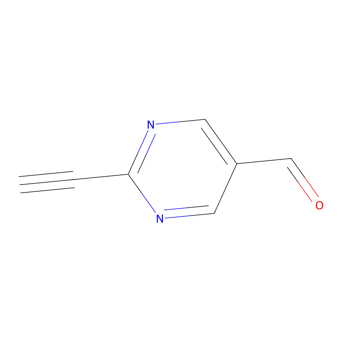 2-Ethynylpyrimidine-5-carbaldehyde molecular structure, CAS 1196157-01-3