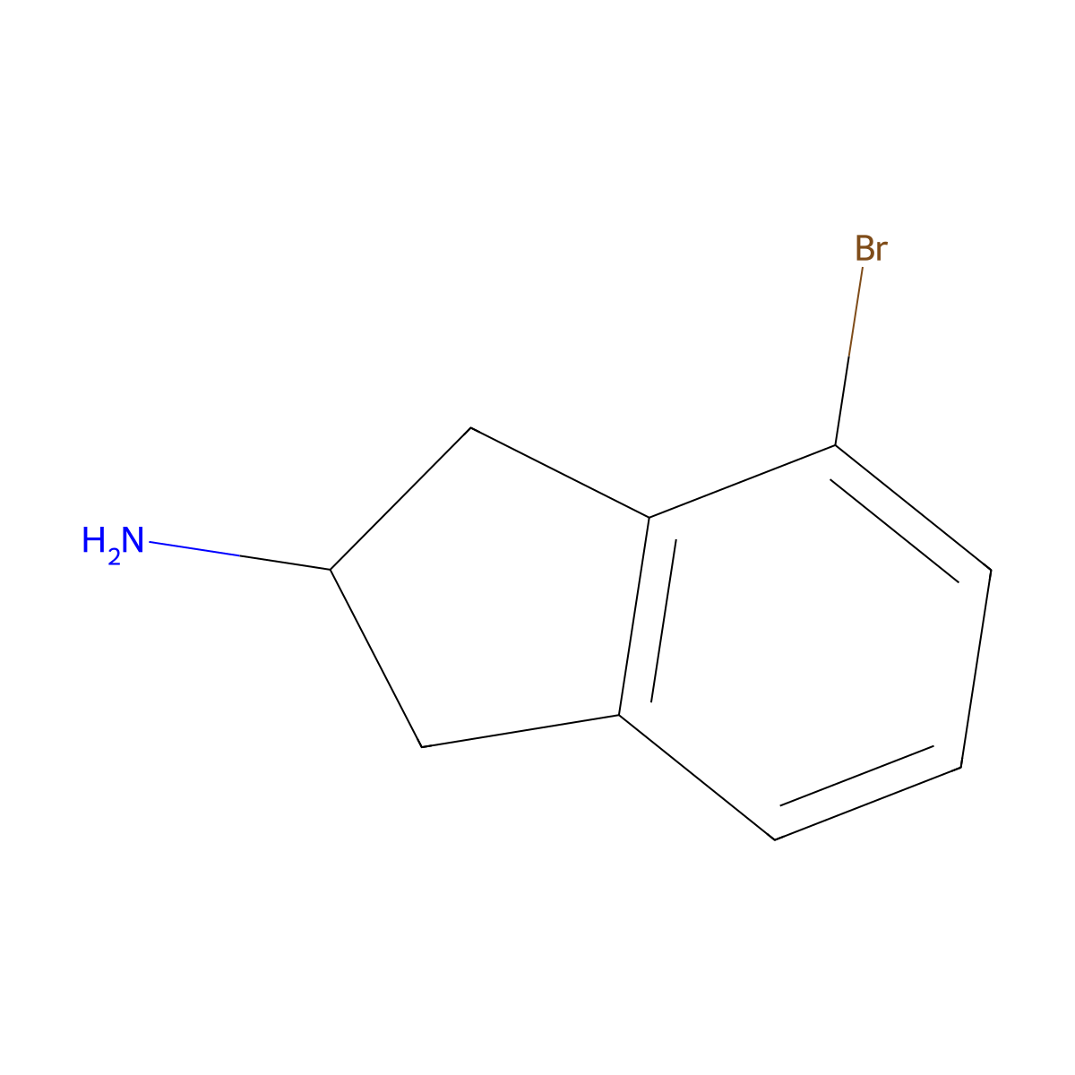 4-Bromo-2,3-dihydro-1H-inden-2-amine molecular structure, CAS 1196157-02-4