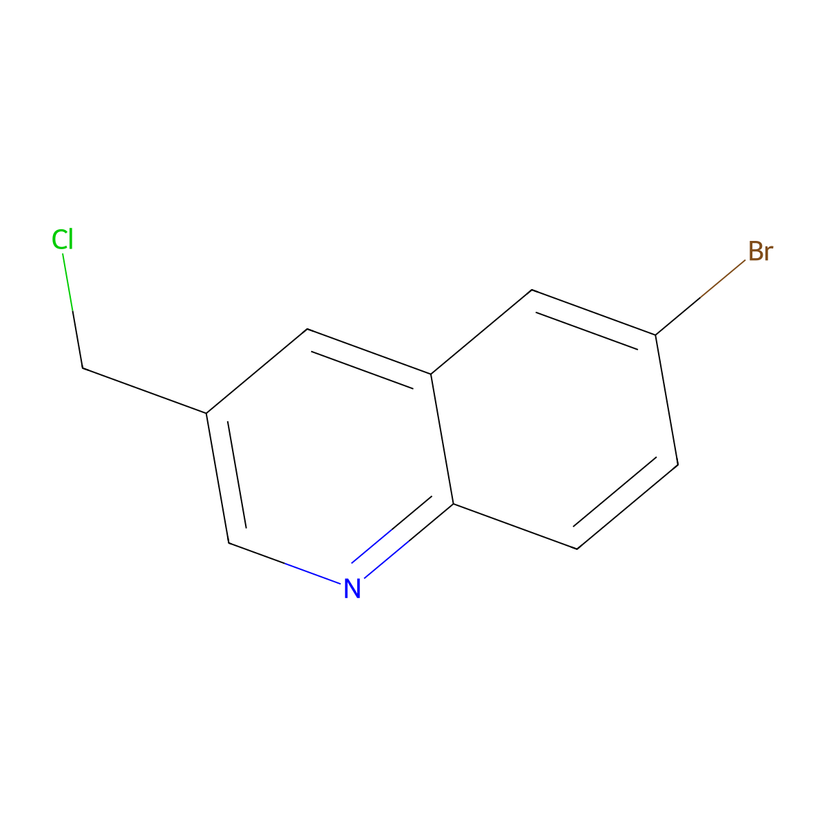 6-Bromo-3-(chloromethyl)quinoline molecular structure, CAS 1196157-05-7