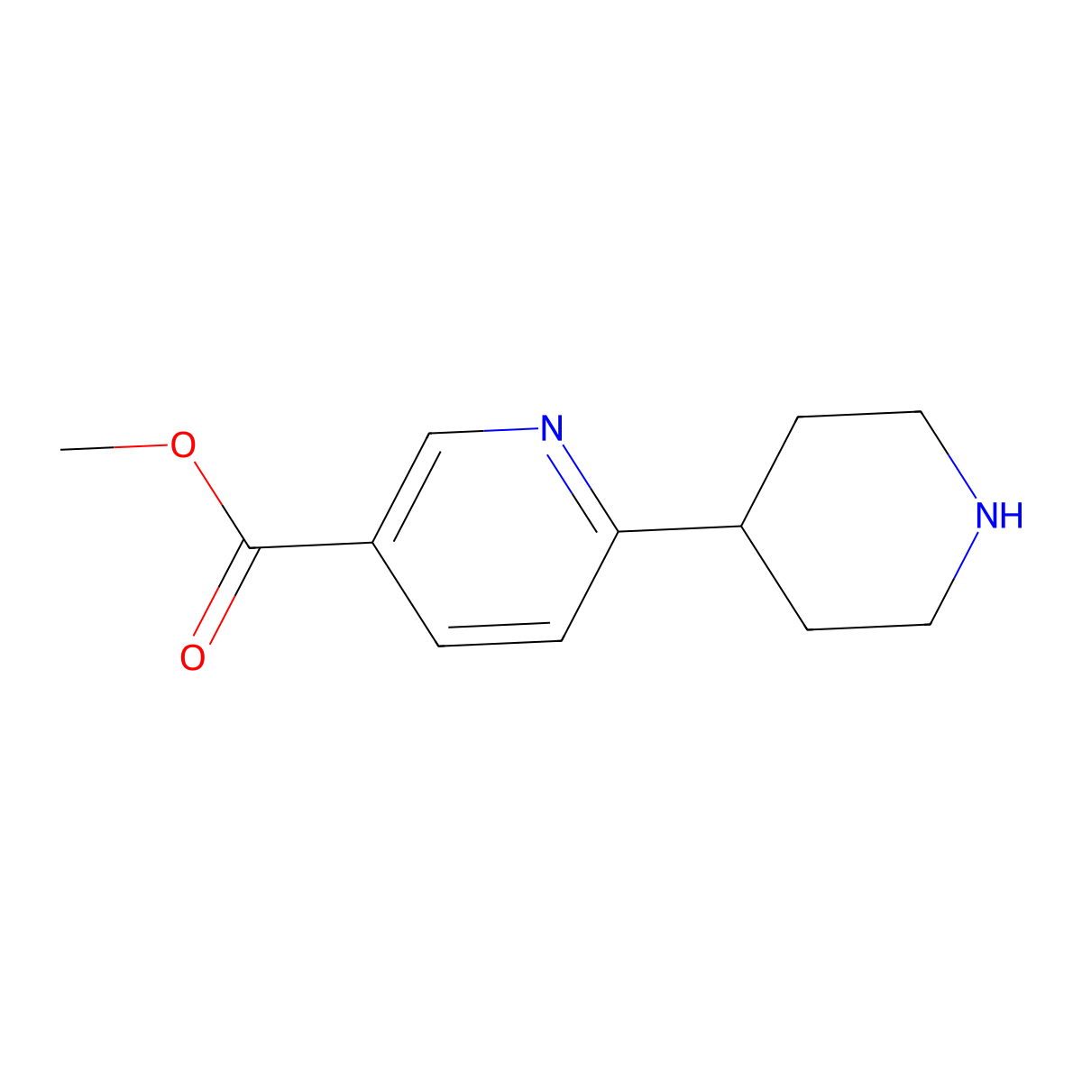 Methyl 6-(piperidin-4-YL)nicotinate molecular structure, CAS 1196157-10-4
