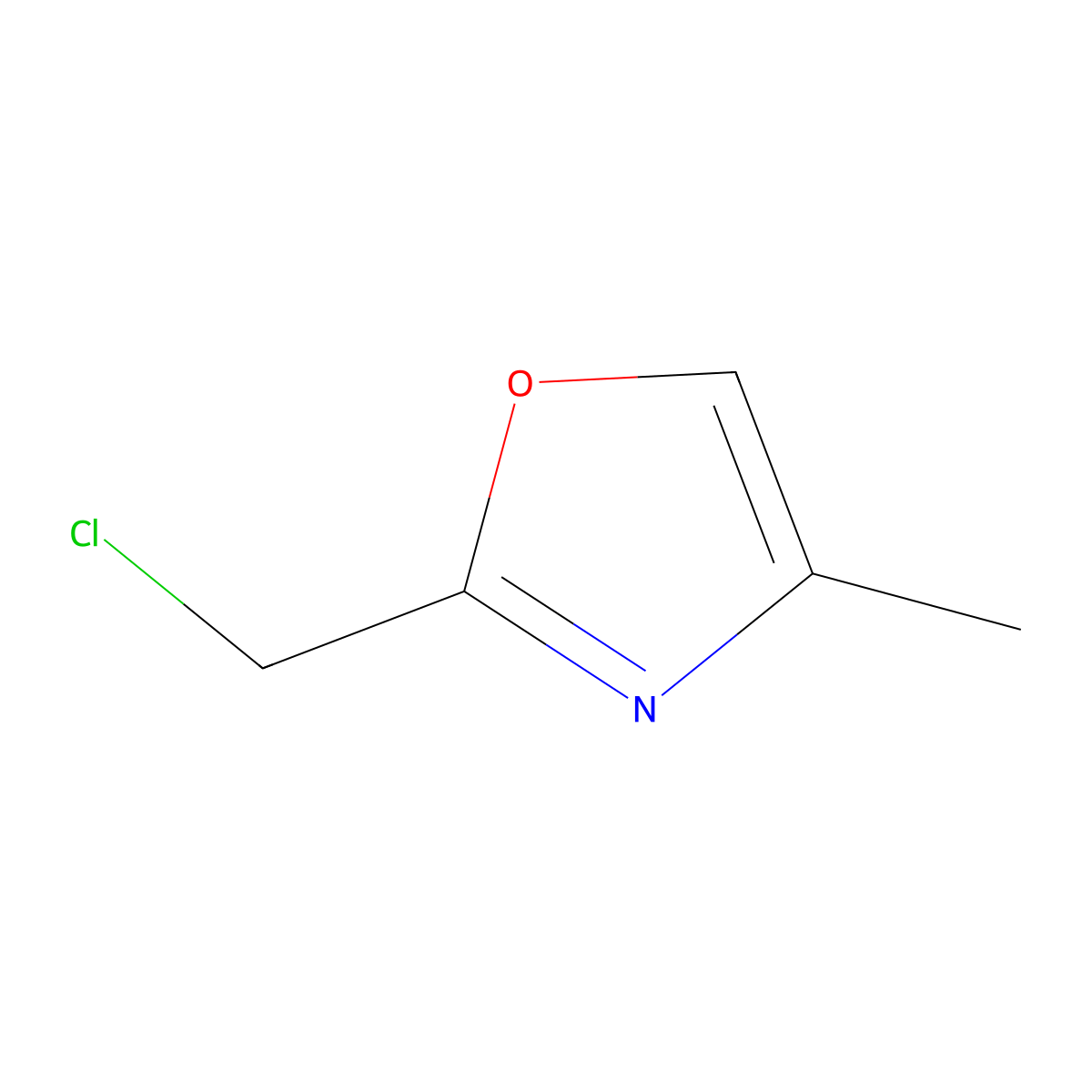 2-(Chloromethyl)-4-methyl-1,3-oxazole molecular structure, CAS 1196157-12-6