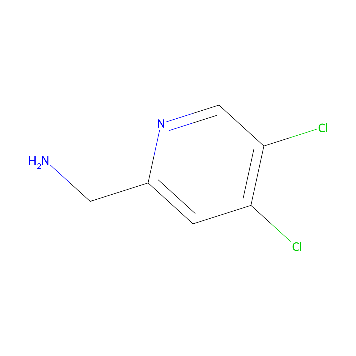 (4,5-Dichloropyridin-2-YL)methanamine molecular structure, CAS 1196157-20-6