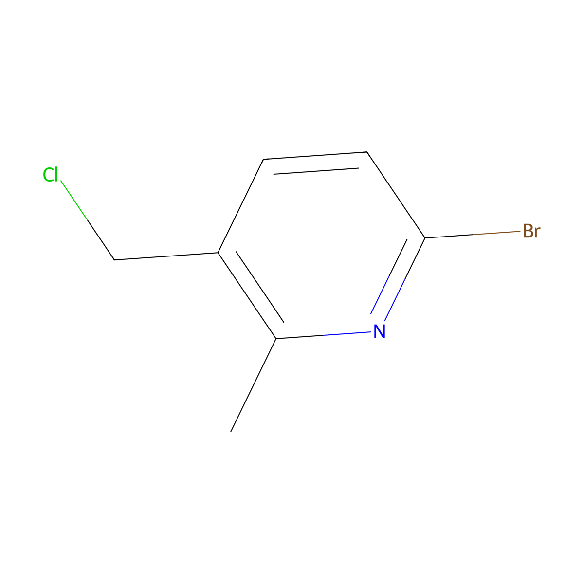 6-Bromo-3-(chloromethyl)-2-methylpyridine molecular structure, CAS 1196157-21-7