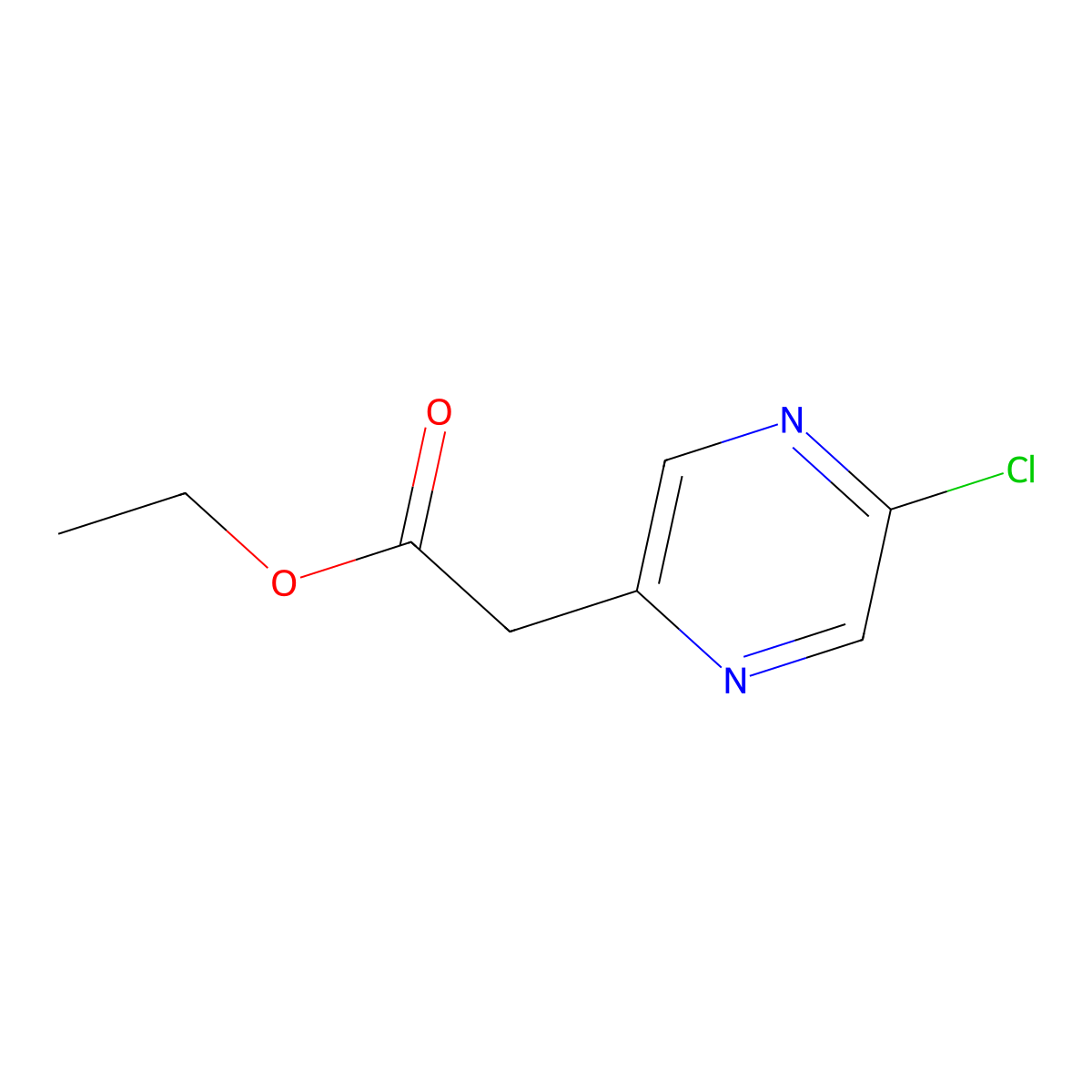 Ethyl 5-chloro-2-pyrazineacetate molecular structure, CAS 1196157-22-8