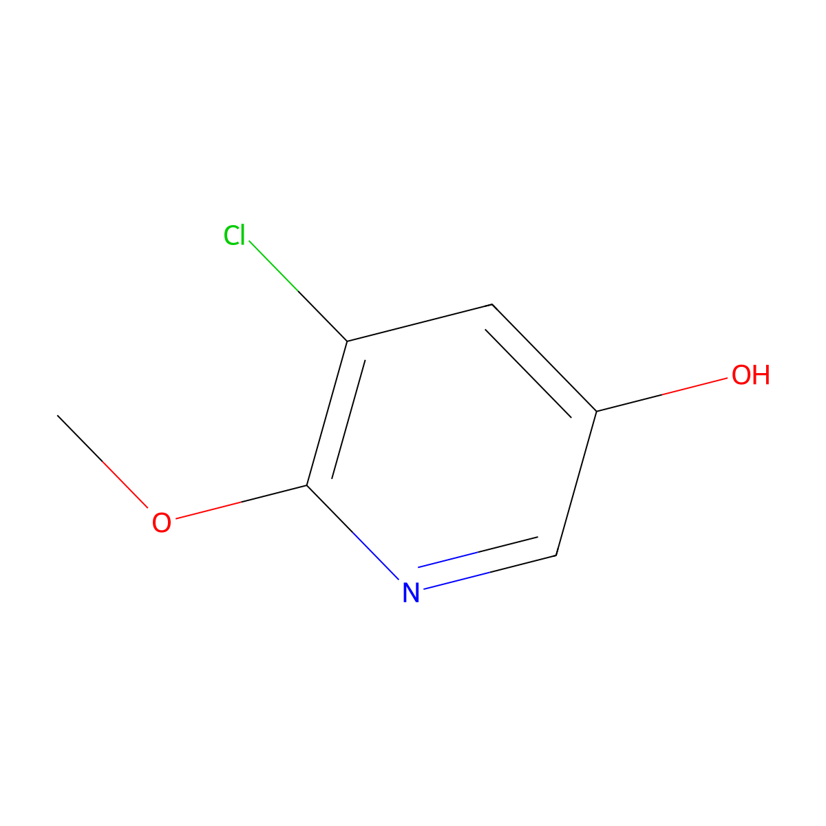 3-Chloro-5-hydroxy-2-methoxypyridine molecular structure, CAS 1196157-30-8