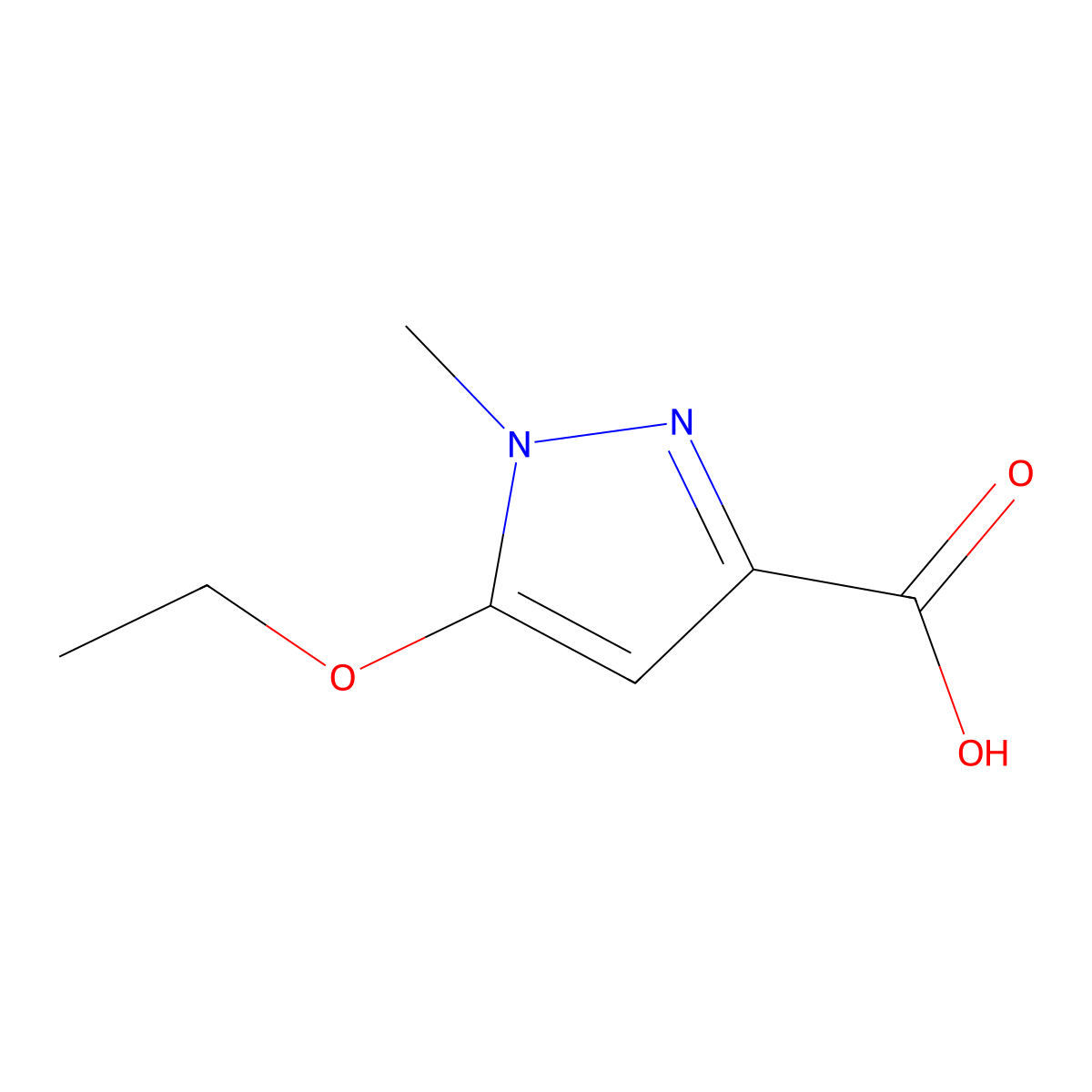 5-Ethoxy-1-methyl-1H-pyrazole-3-carboxylic acid molecular structure, CAS 1196157-35-3