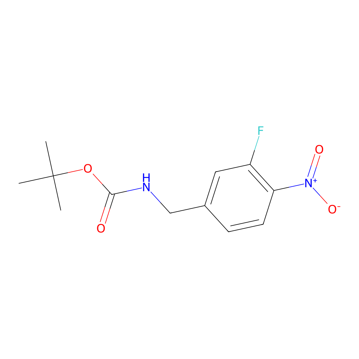 Tert-butyl 3-fluoro-4-nitrobenzylcarbamate molecular structure, CAS 1196157-39-7