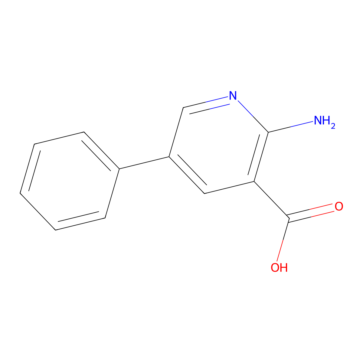2-Amino-5-phenylnicotinic acid molecular structure, CAS 1196157-56-8