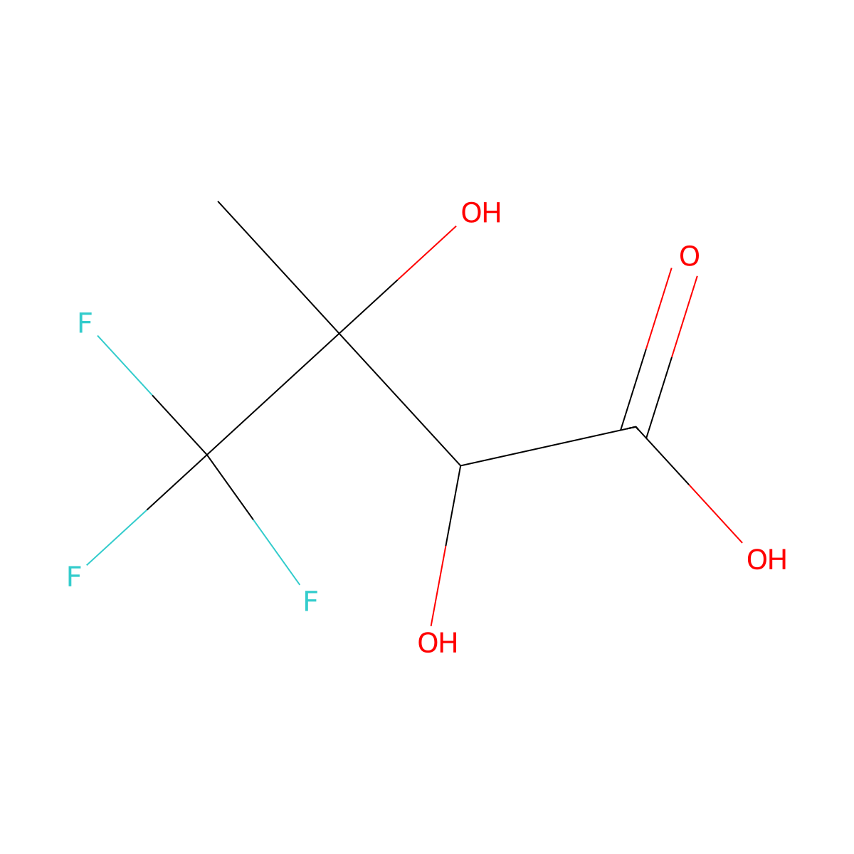 4,4,4-Trifluoro-2,3-dihydroxy-3-methylbutanoic acid molecular structure, CAS 119620-23-4