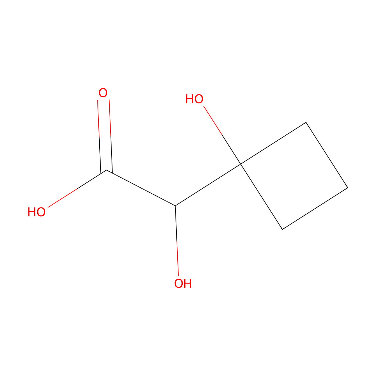 2-Hydroxy-2-(1-hydroxycyclobutyl)acetic acid molecular structure, CAS 119620-24-5