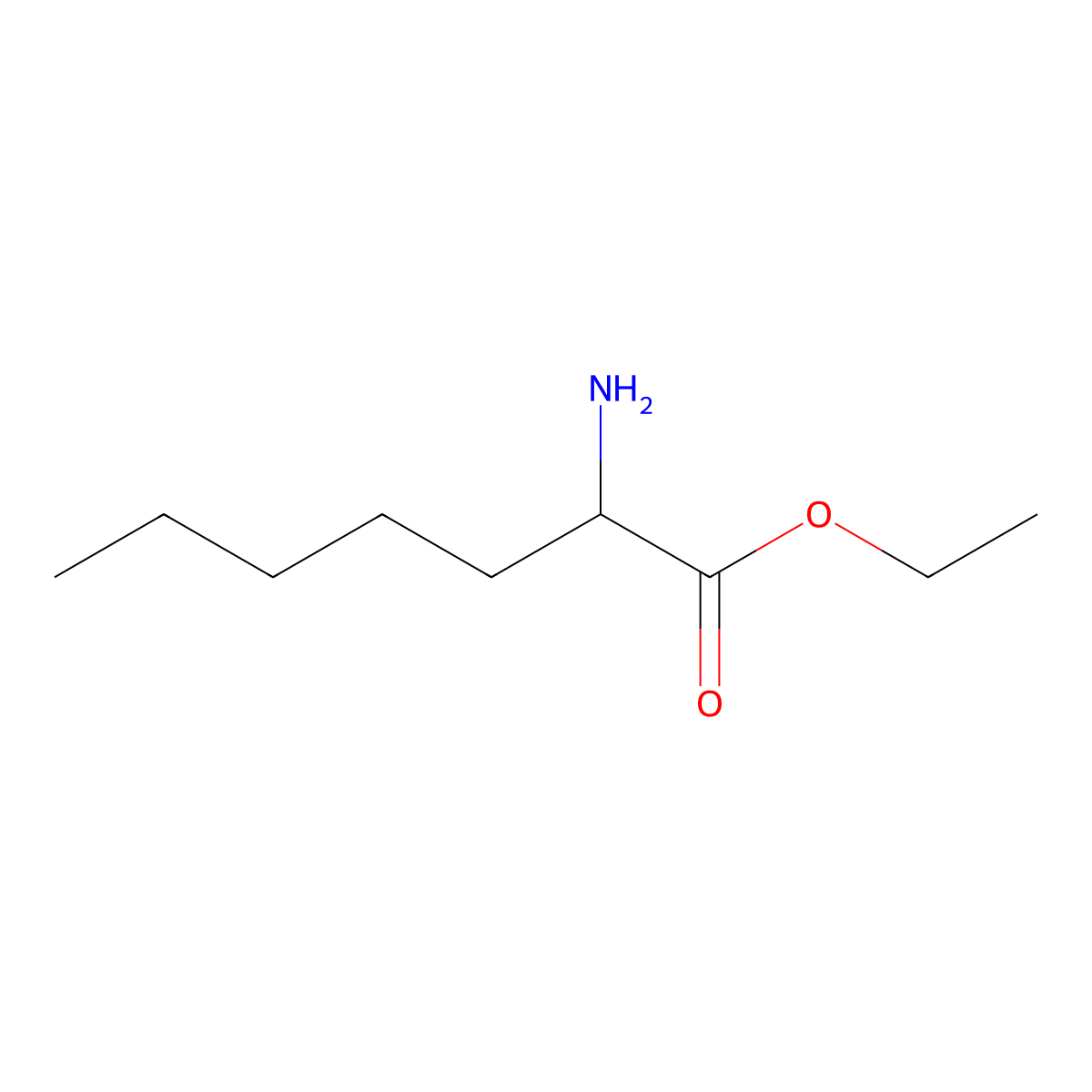 ethyl (2S)-2-aminoheptanoate molecular structure, CAS 119625-92-2