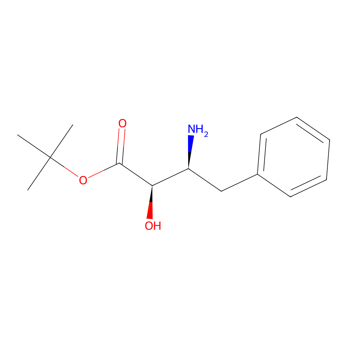 (2R,3S)-Tert-butyl 3-amino-2-hydroxy-4-phenylbutanoate molecular structure, CAS 119626-06-1