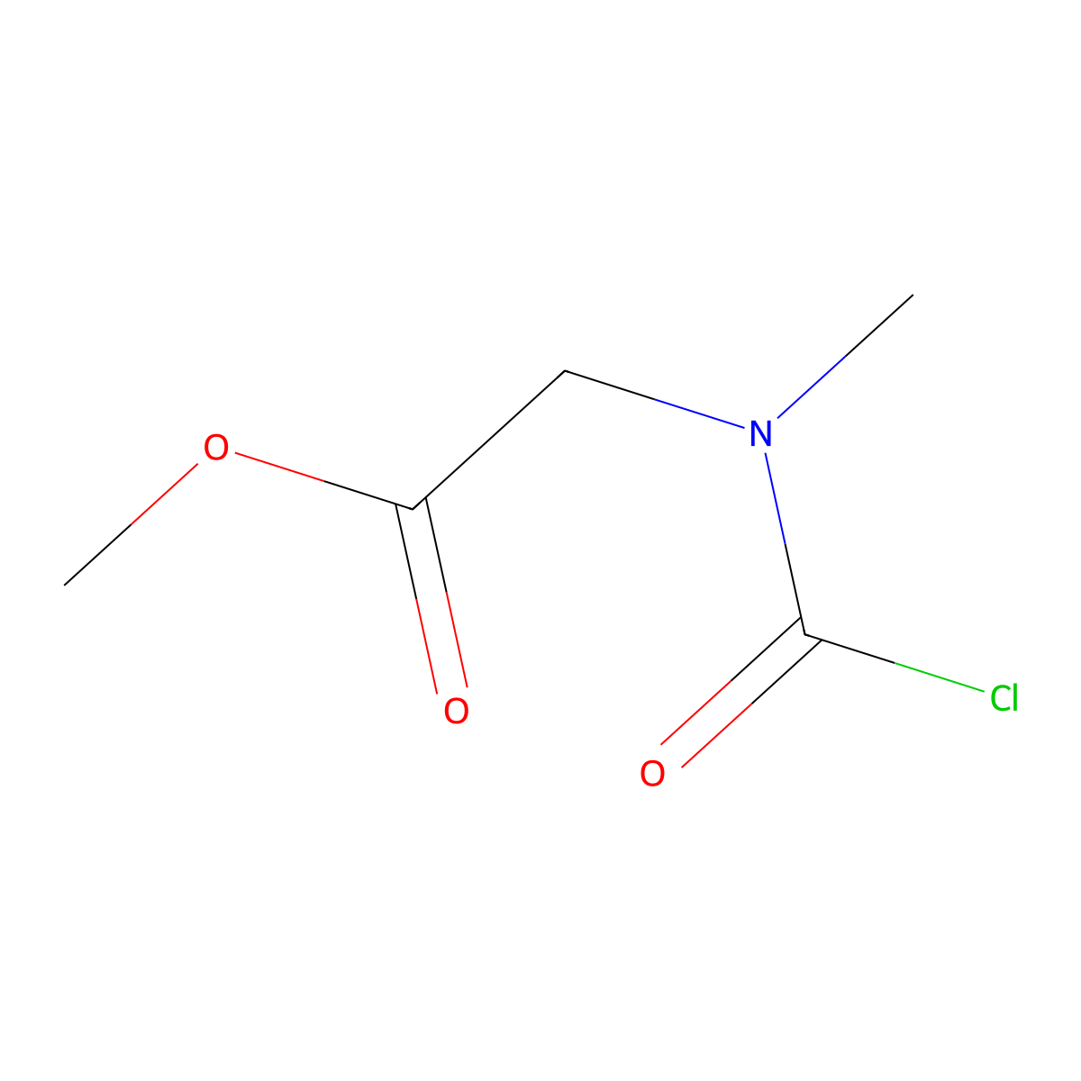 Methyl 2-((chlorocarbonyl)(methyl)amino)acetate molecular structure, CAS 119626-08-3