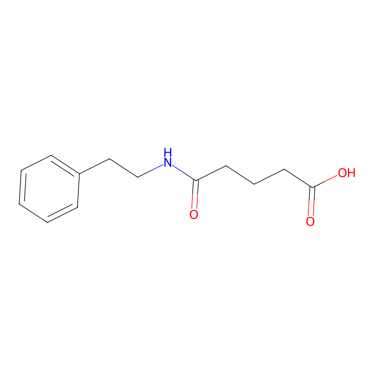 N-(2-Phenethyl)glutaramic acid molecular structure, CAS 119627-14-4