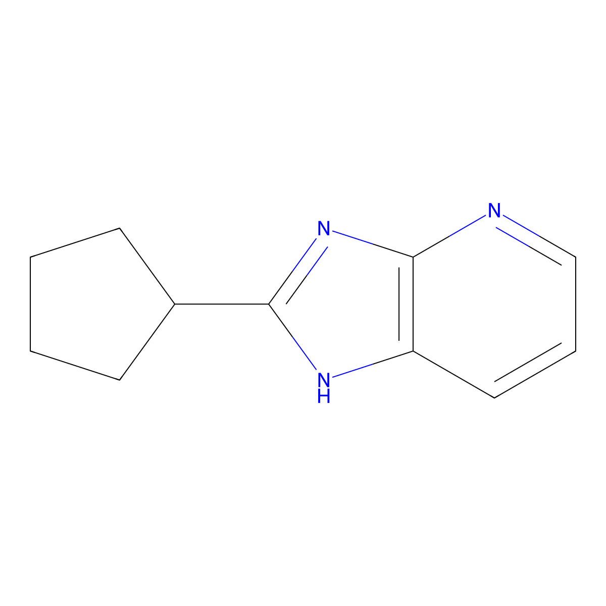 2-Cyclopentyl-1H-imidazo[4,5-B]pyridine molecular structure, CAS 119628-83-0