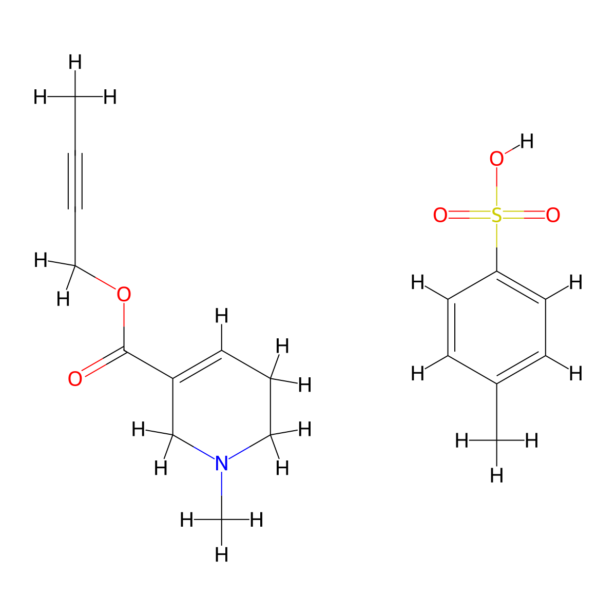 Arecaidine but-2-ynyl ester tosylate molecular structure, CAS 119630-77-2