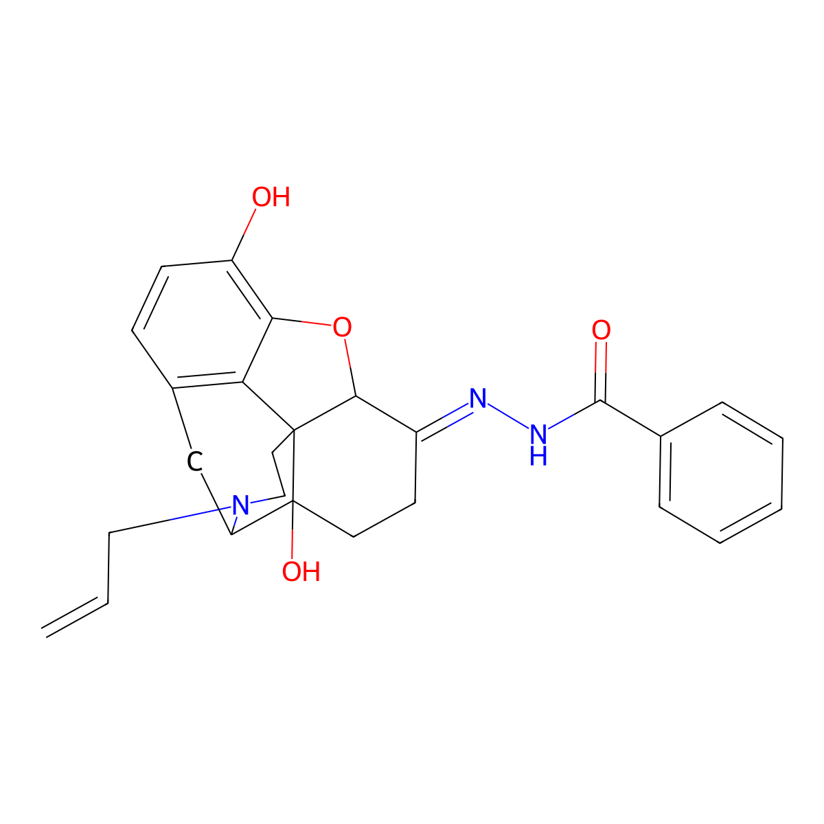Naloxone Benzoylhydrazone molecular structure, CAS 119630-94-3