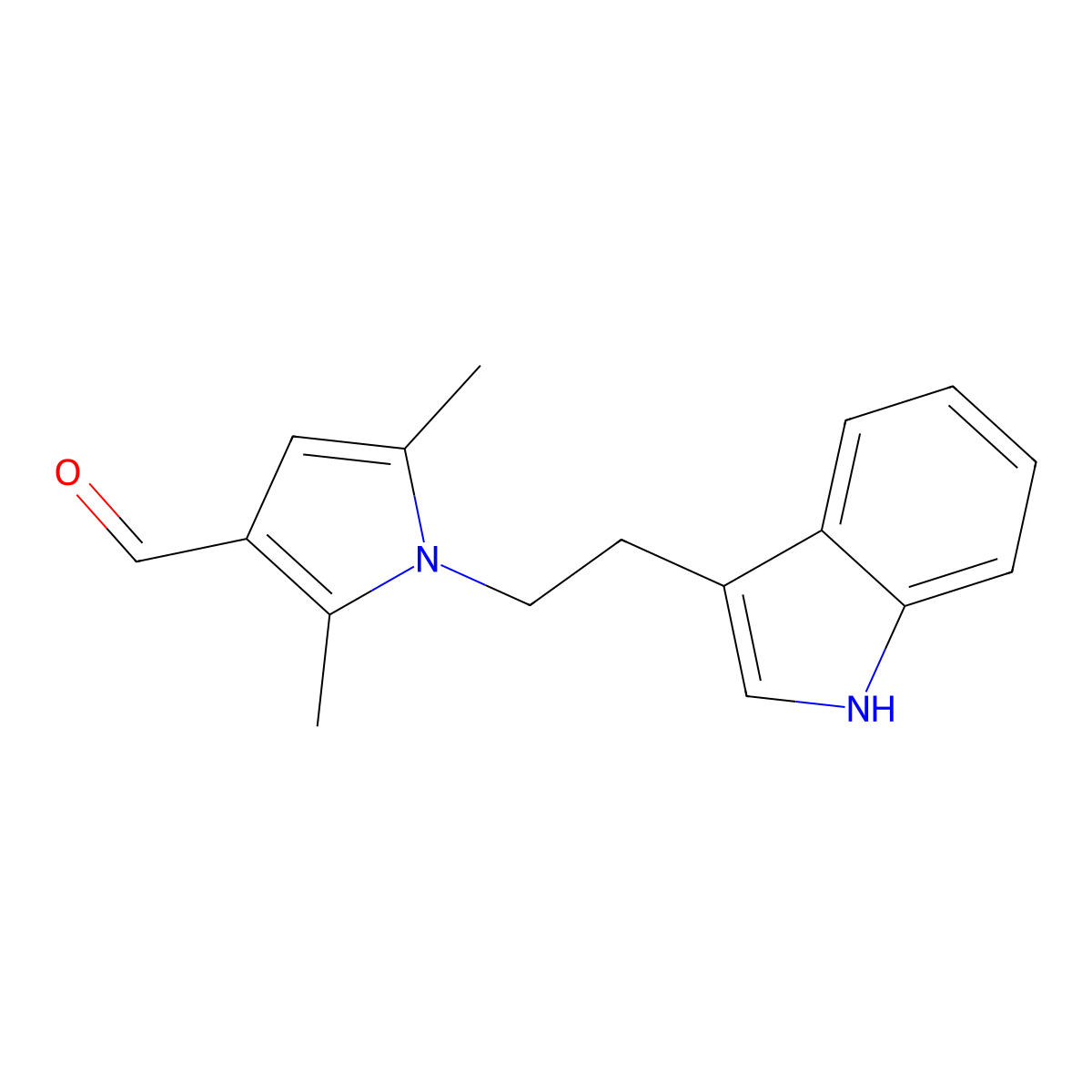 1-[2-(1H-Indol-3-yl)-ethyl]-2,5-dimethyl-1H-pyrrole-3-carbaldehyde molecular structure, CAS 119636-71-4