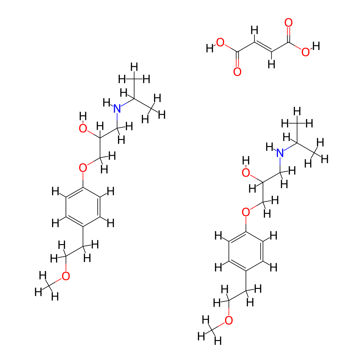 Metoprolol Fumarate molecular structure, CAS 119637-66-0