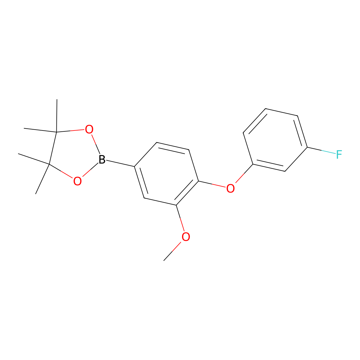 2-(4-(3-Fluorophenoxy)-3-methoxyphenyl)-4,4,5,5-tetramethyl-1,3,2-dioxaborolane molecular structure, CAS 1196395-71-7